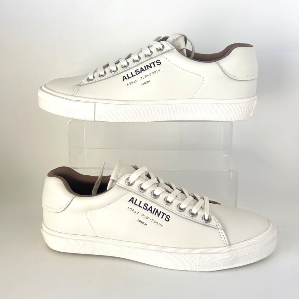All Saints Underground Low Tops Triple white Leather Men Size EU40 US7
